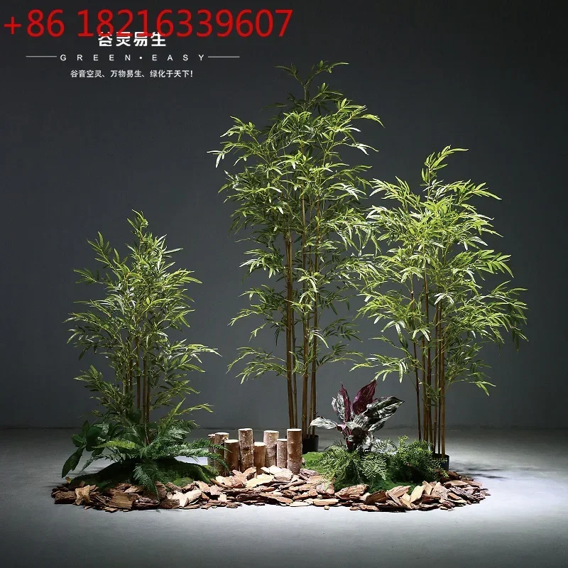 Chinese Simulation Bamboo Landscape Landscaping Indoor Plants Office Potted Plant Ornament Arrangement