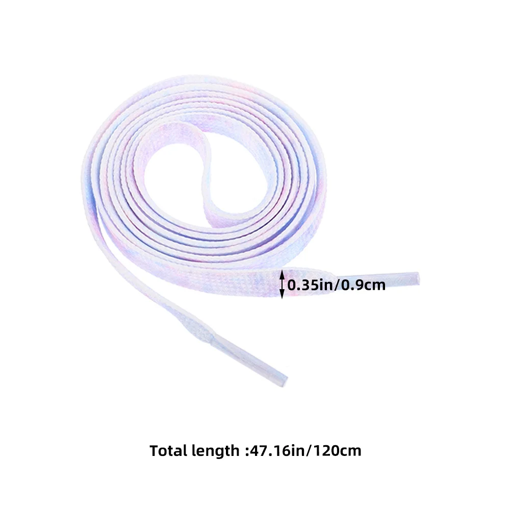 قطعتان من أربطة الحذاء المسطحة ذات اللون الإبداعي، بوليستر متين للأحذية الرياضية والسفر للأطفال والكبار، متدرج أنيق #3