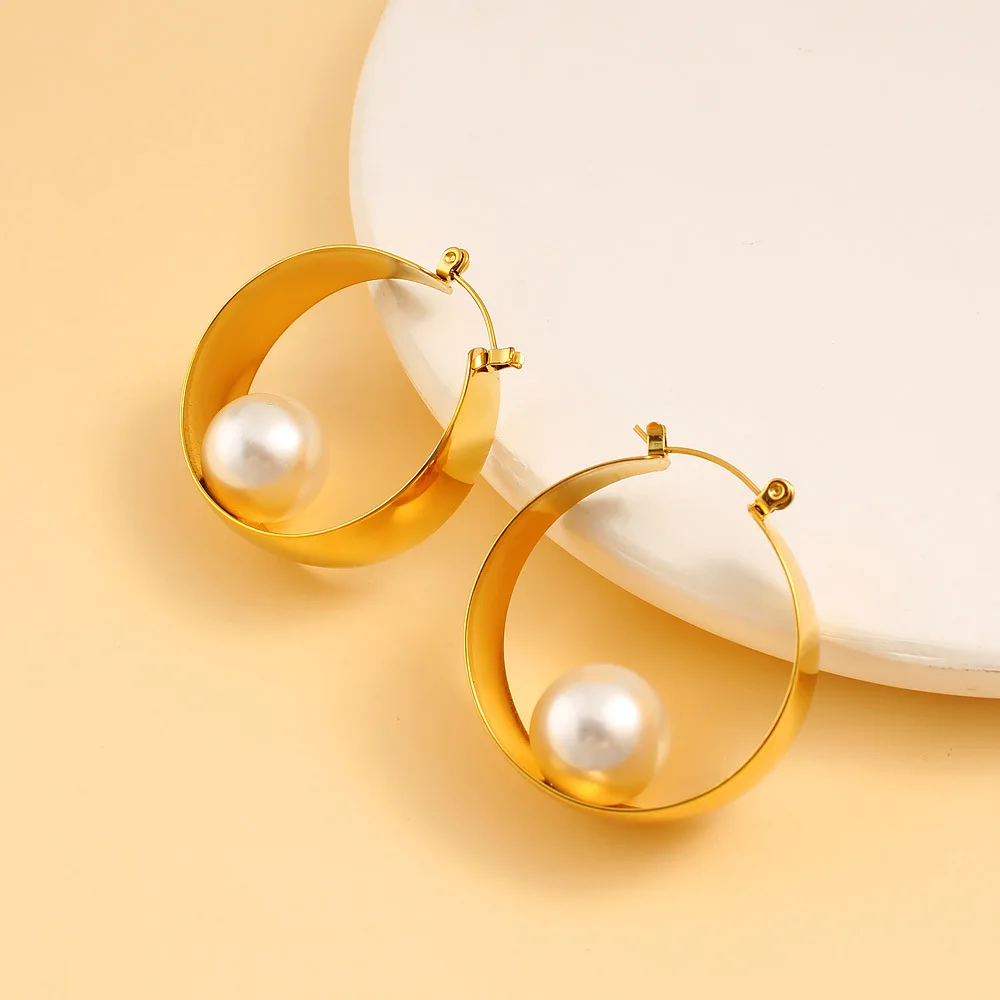 DIY accessories Retro light luxury plastic pearl earrings female Korean temperament Internet celebrity earrings niche high-end s