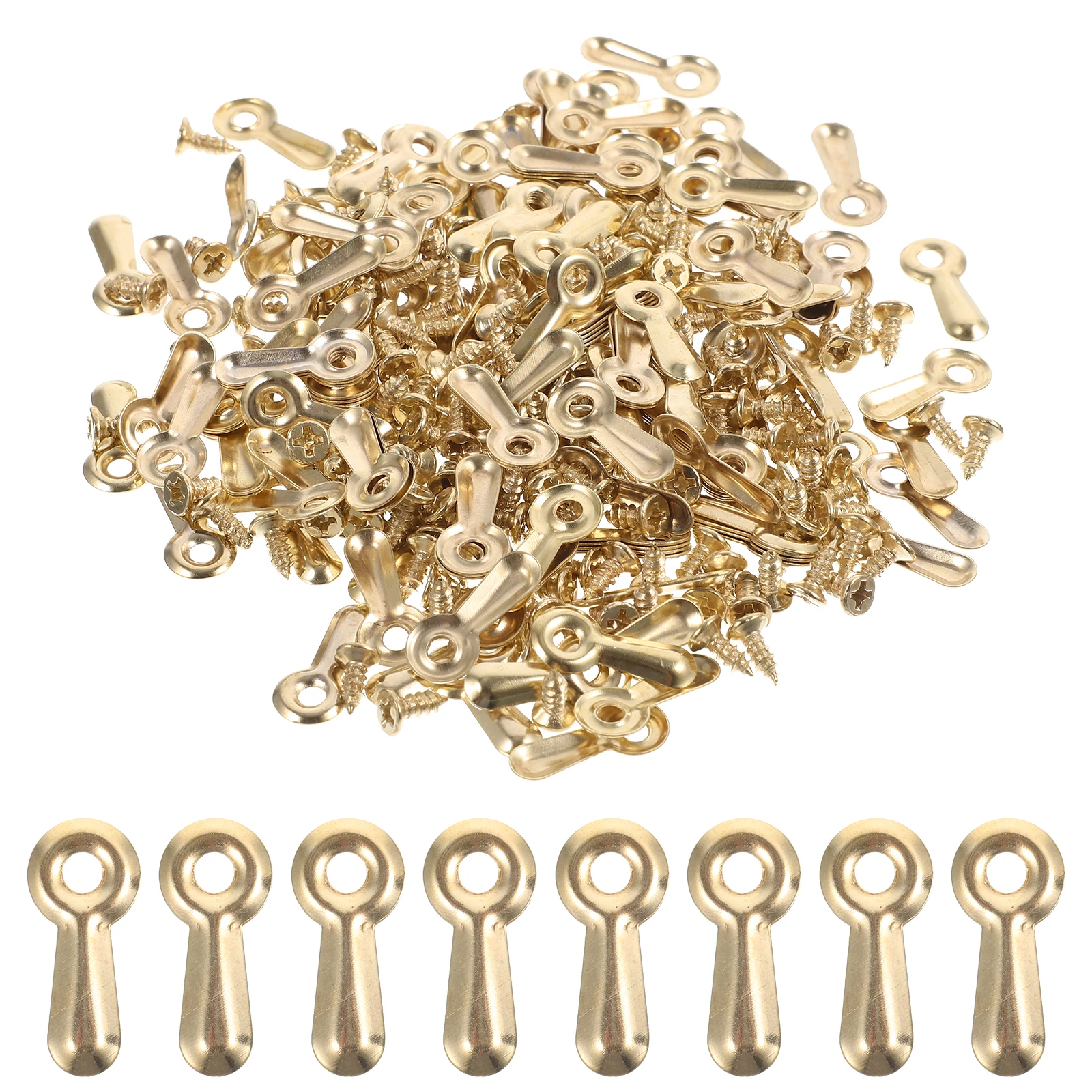 

160pcs Golden Tablet Picture Frame Metal Backing Hardware Durable Practical Photo Frame Clips Supplies Turn Button