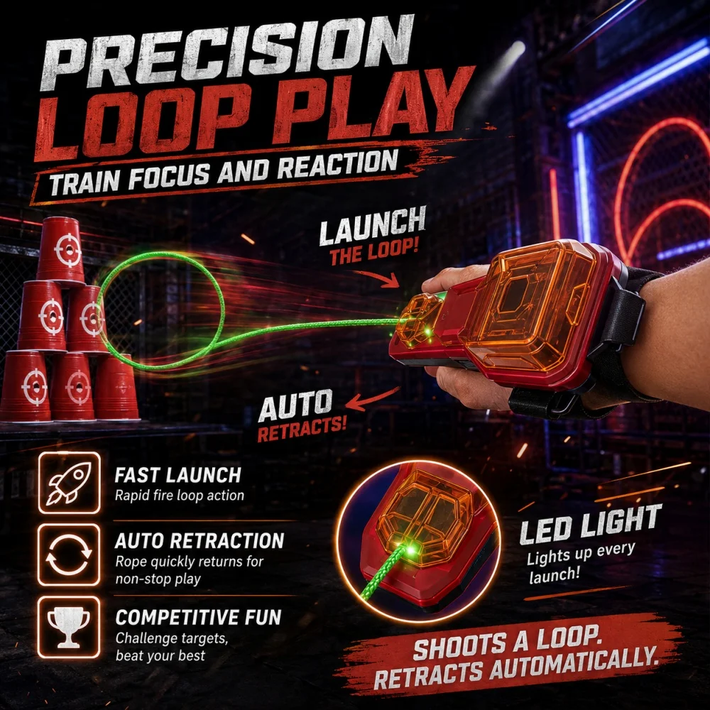 Creative Rope Launcher Spider Silk Auto Retract Wrist Rope Cosplay Battle Toy Luminous Shooting Gadget Gift For Kids view 6