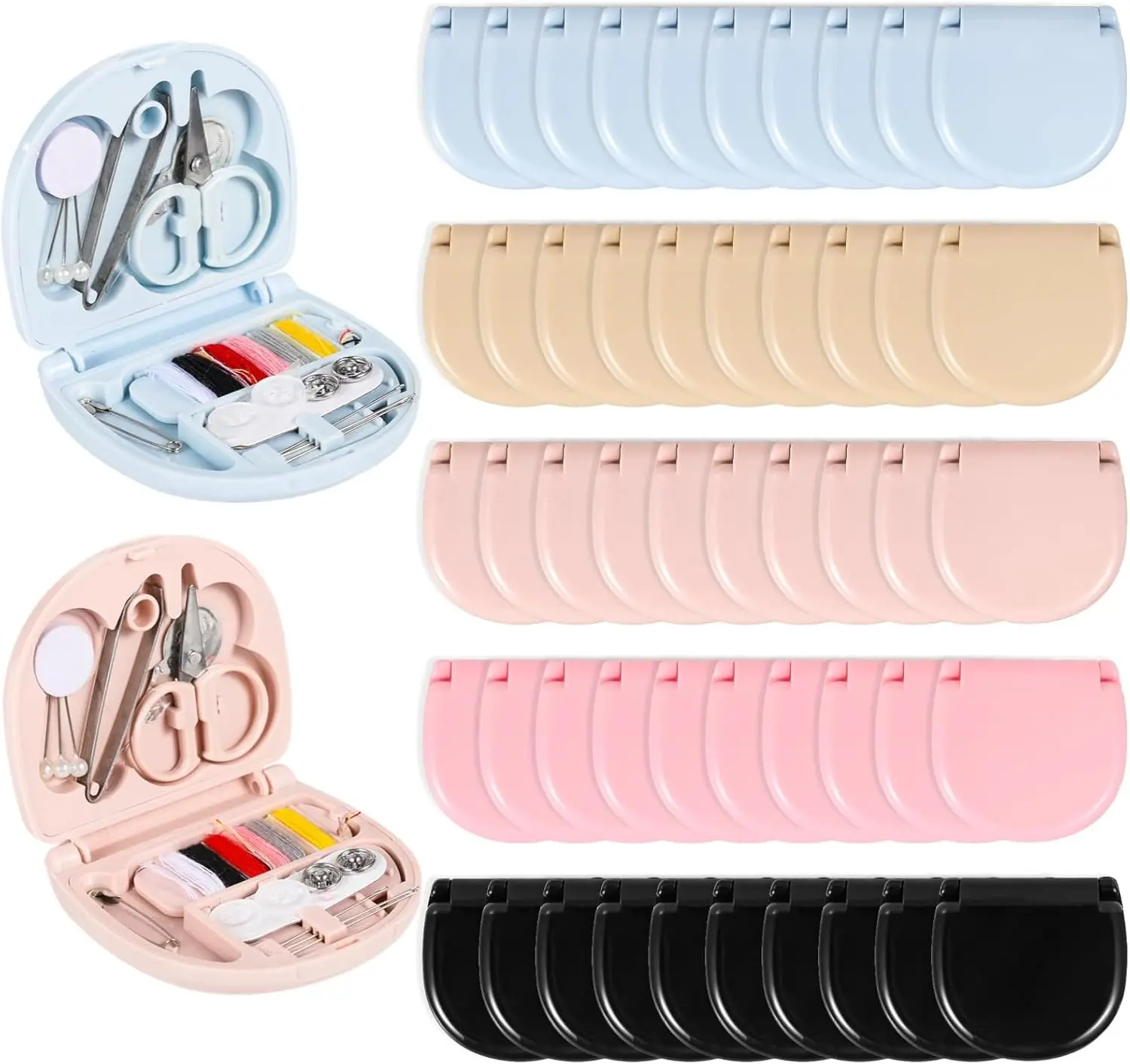 

50 PCS Mini Travel Sewing Kits - Portable Emergency Repair Kit with Threads, Scissors, Needles for Beginners & Travelers