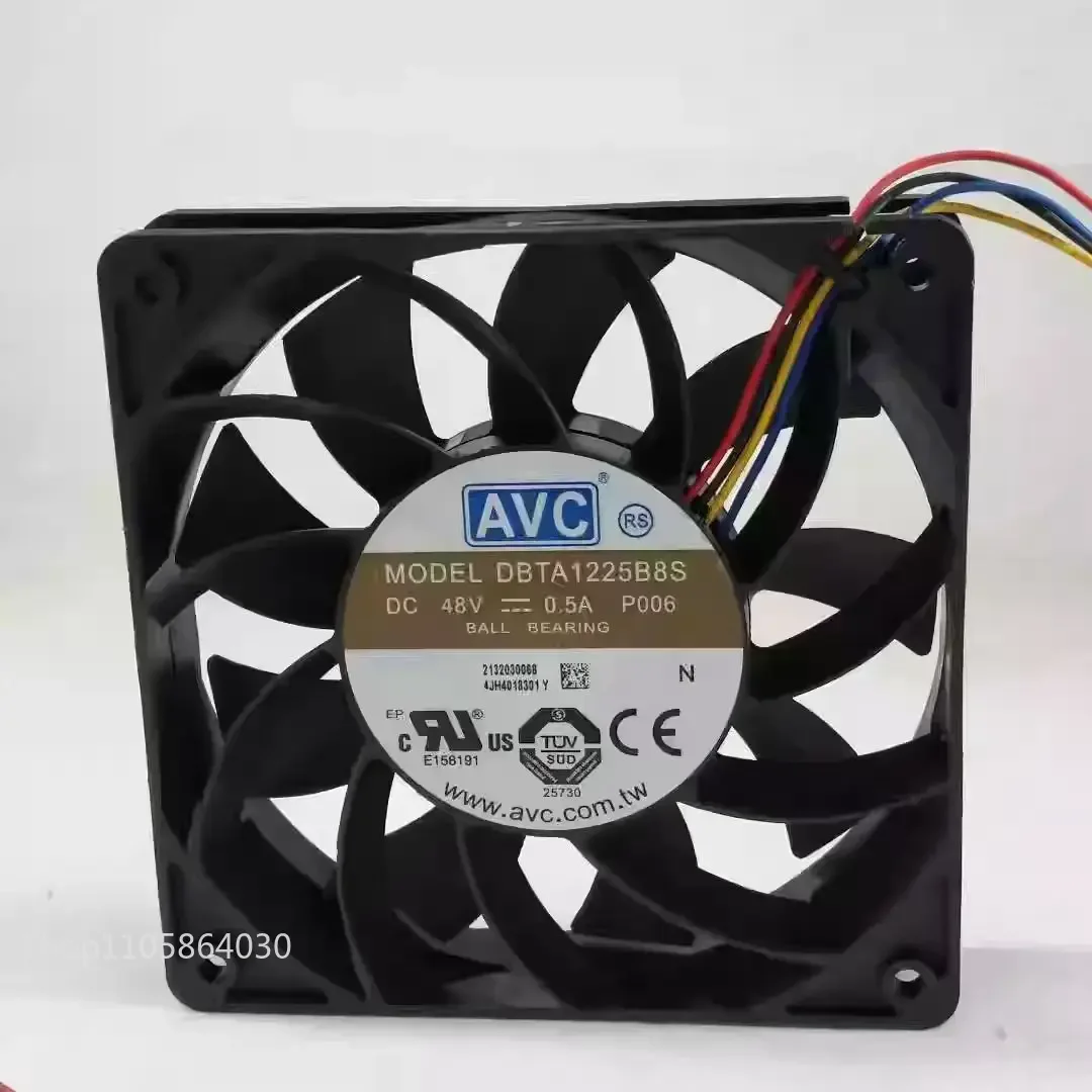 LY 10pcs For AVC DBTA1225B8S 12cm DC 48V 0.50A 24W 12025 120*120*25MM High Winds Axial Flow Cooling Fan