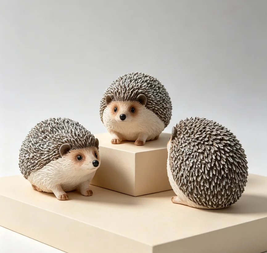Cute Lifelike Hedgehog Resin Statue Small Wildlife Animal Figurine Outdoor Garden Lawn Decor Indoor Bookshelf Tabletop Gift
