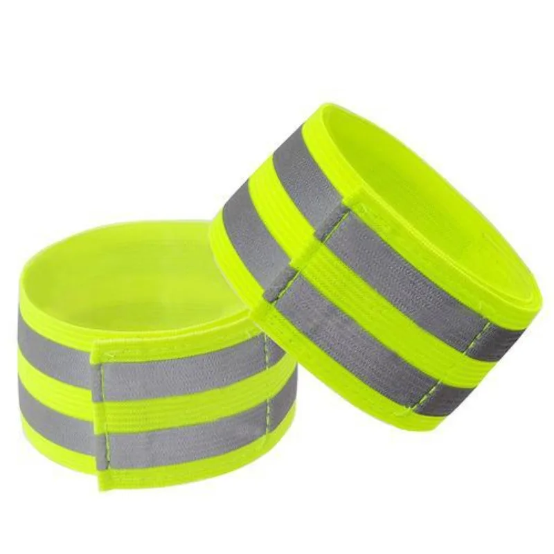 5Pairs Reflective Arm Wrist Strap 5cm Wide Night Safety Reflective Band Cycling Running Leg Reflective Binding Strap