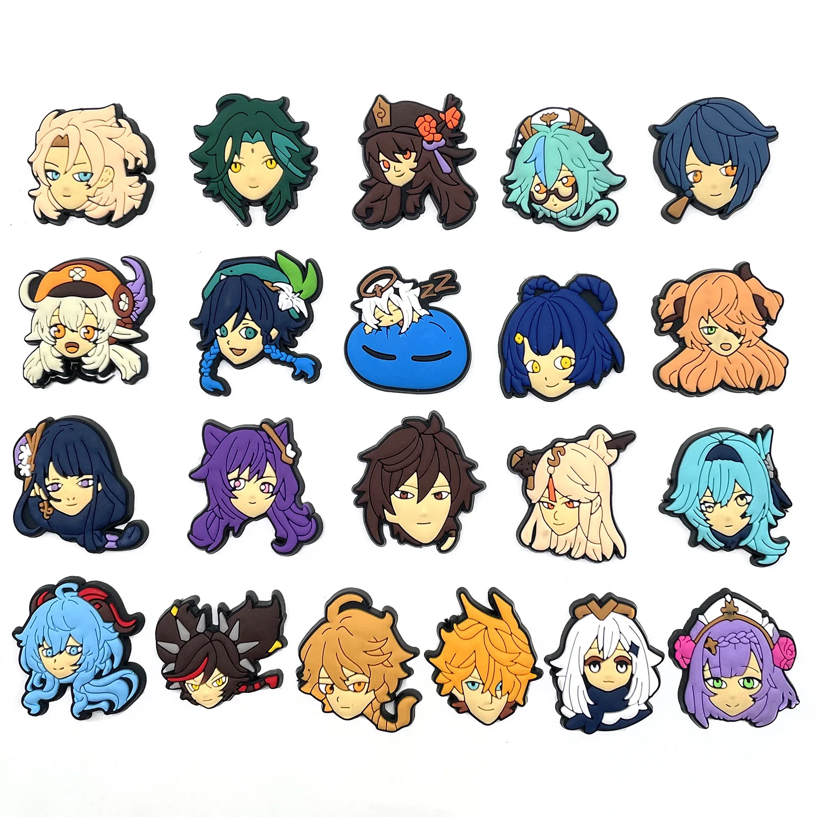 Anime game characters 6-23PCS Shoes Charms for Sandals Decoration mix Bulk PVC Cartoon Shoe Accessories DIY for Friends Gifts