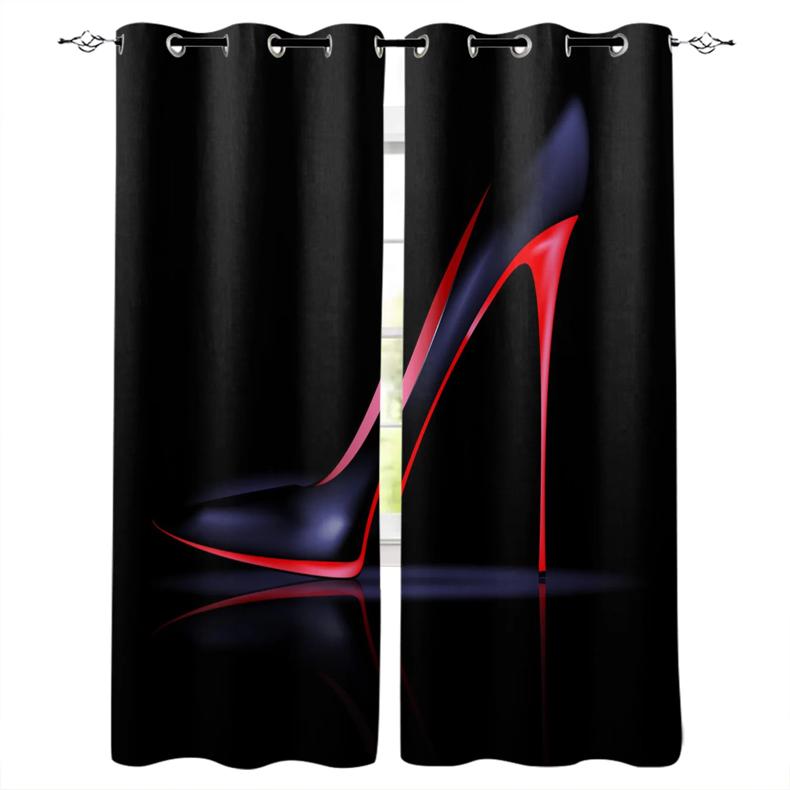 

Sexy High Heels Black Blackout Curtains Window Curtains for Bedroom Living Room Decor Window Treatments