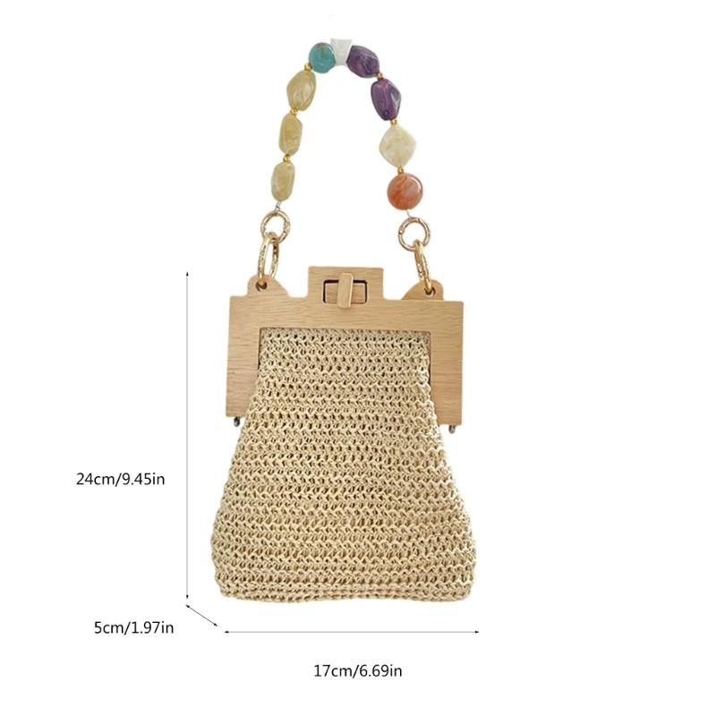 E74B Fashion Handbag Large Capacity Bohemian Style Bag Vintage Hand Weave Bag Beach Bags for Girl Women Casual Bag