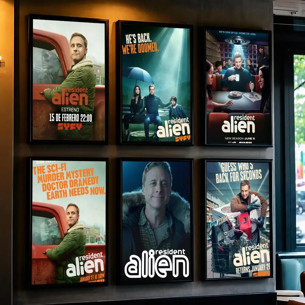 tv series R-Resident Alien-N Poster Minimalist Wall Sticker for Cafe Office Bar Home Decor and Gift