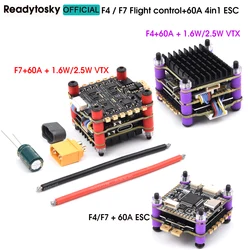 4.9G-5.8G 1.6W / 2.5W VTX + F7 F722 / F4 F405 Flight Control & 60A 4IN1 ESC Stack For Mark4 APEX XL Long Range FPV Frame Drone