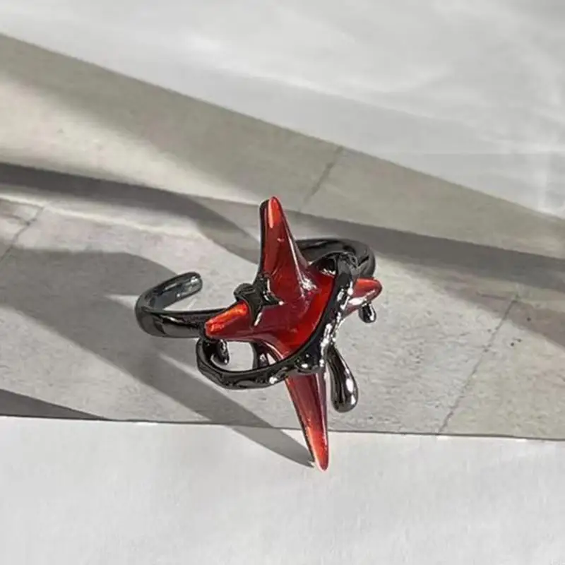 حلقات بسيطة قابلة للضبط قابلة للتعديل حلقات النجمة حلقات الأزياء للمرأة