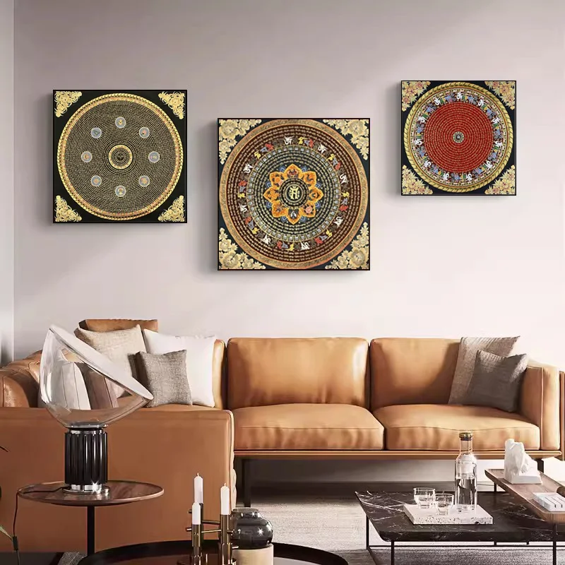 Classic Golden Tibet Thangka Buddha Canvas Paintings And Prints Wall Art HD Pictures For Living Room Home Decor Frameless Gifts - Image 4