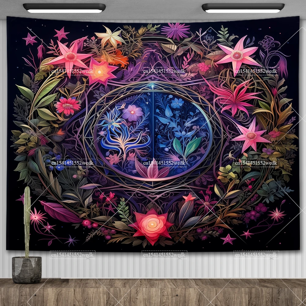 Wicca Pentagram Tapestry Baphomet Satanic Goat Witchy Tapestry Wall Hanging Aesthetic Room Decor Tarot Divination Altar Cloths