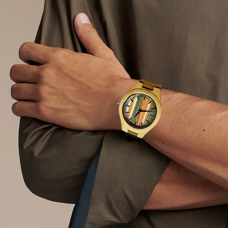 Деревянные часы Log, мужские повседневные модные часы с ремнем, креативные студенческие экзаменационные кварцевые часы, мужские 2025