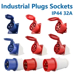 3PIN 4PIN 5PIN Industrial plug and socket waterproof connector 16A/32A IP44 waterproof electrical connection wall mount socket