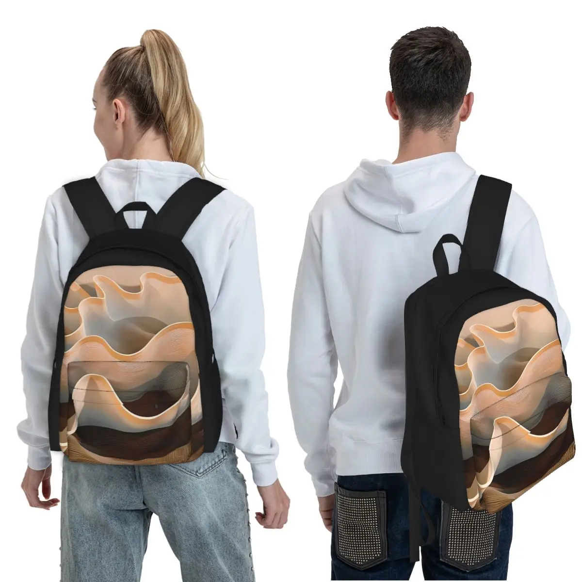 Abstract Desert Landscape Student Backpack School Bag Hiking Travel Daypack for Men Women Fashion Bookbag Shoulder Bags