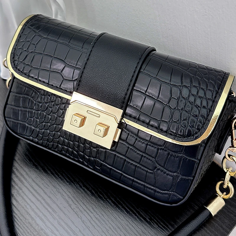 Damskie torby na ramię tekstura krokodyla projektant luksusowa torba moda nowa kobieca torba na łańcuszku typu crossbody PU skóra damska podręczna