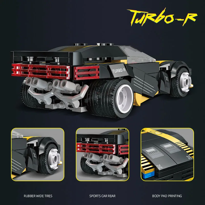 ไอเดีย Cyber เกม 2077 Turbo-R 740 Supercar Building Block รถอิฐ Super Sport Car รุ่นของเล่นก่อสร้างคอลเลกชัน