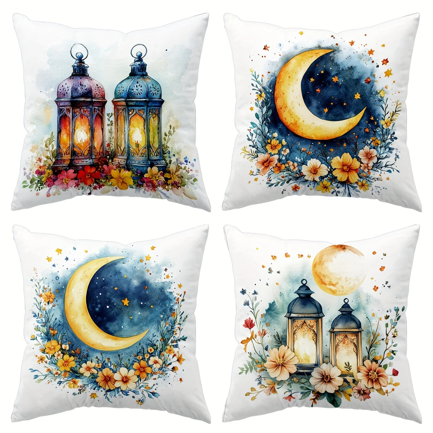 

Islamic-Inspired Moon & Lantern Pillow Cases Decorative Pillow Cvers for Living Room Bedroom And Sofa Home Decoration