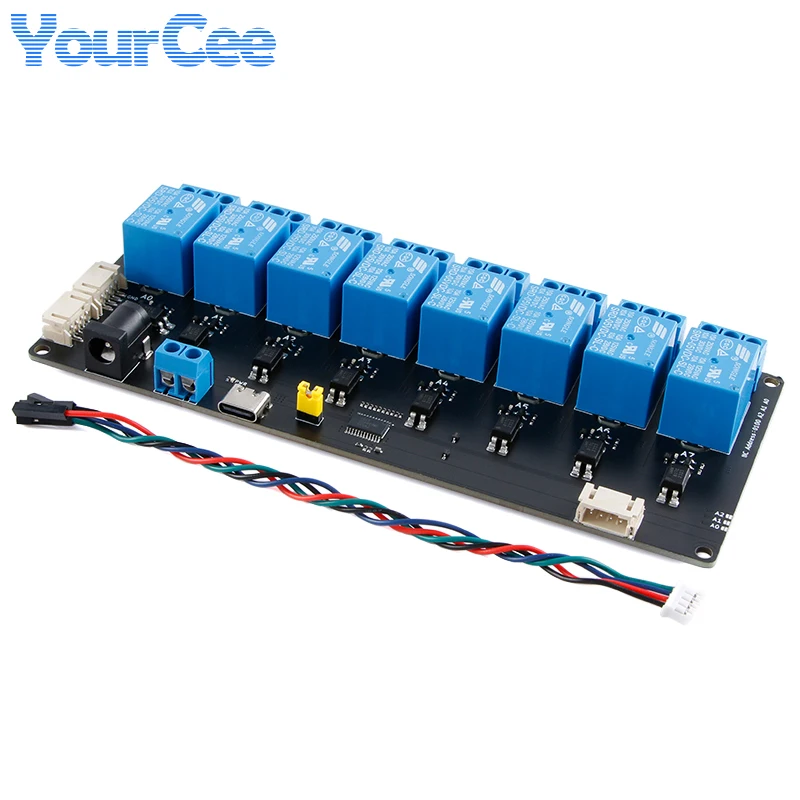 XL9535 1 2 4 8 Modulo relè di espansione canale a 16 vie Alimentatore 5V Scheda di isolamento accoppiatore ottico Comunicazione IIC I2C