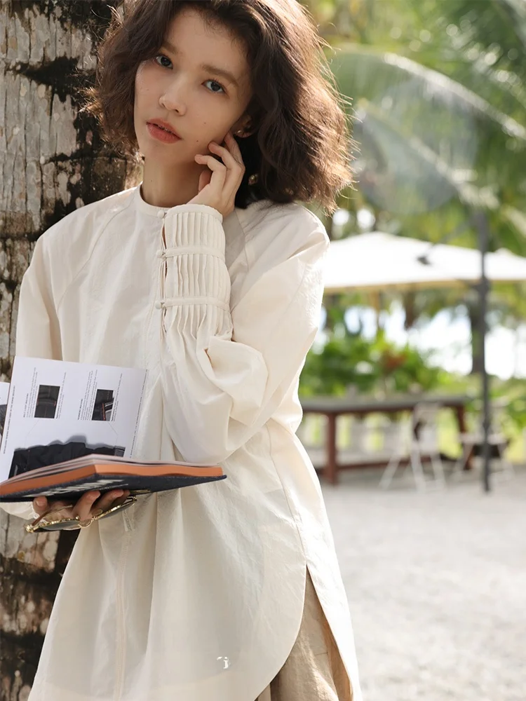 

Super Scape против морщин из смеси хлопка Long Sve с капюшоном винтажные свободные женские удобные дышащие пригородные рукава