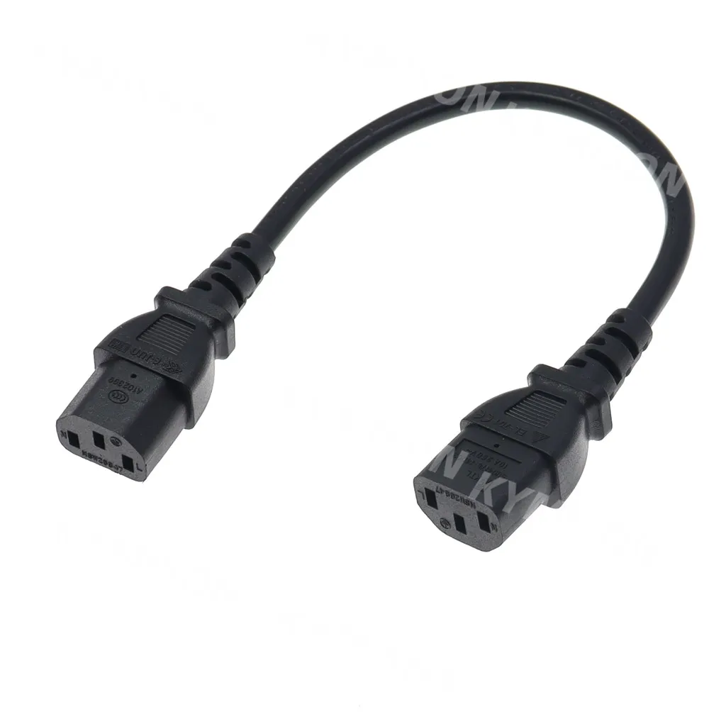 IEC 60320 C13 female to C13 female Power Adapter Extension Cable AC Lead Cord, 3G1.0mm, 10A 250V AC, 0.5m/1m/1.8m