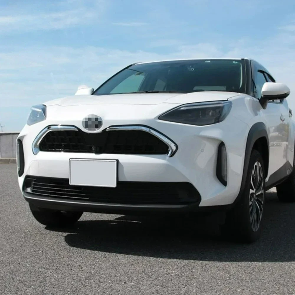 For Toyota Yaris Cross 2020 2021 ABS Balck Car Front Bumper Grille Grills Strip Trims Cover Front Mesh Trim Exterior Accessories