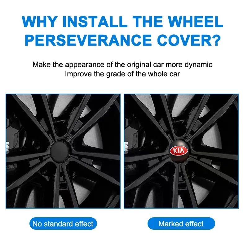 KIA Car Wheel Center Hub Cap Emblem Sticker Accessories For KIA EV6 Stinger RIO Sorento Picanto Ceed Borrego Syros K4 K5 K8 K9