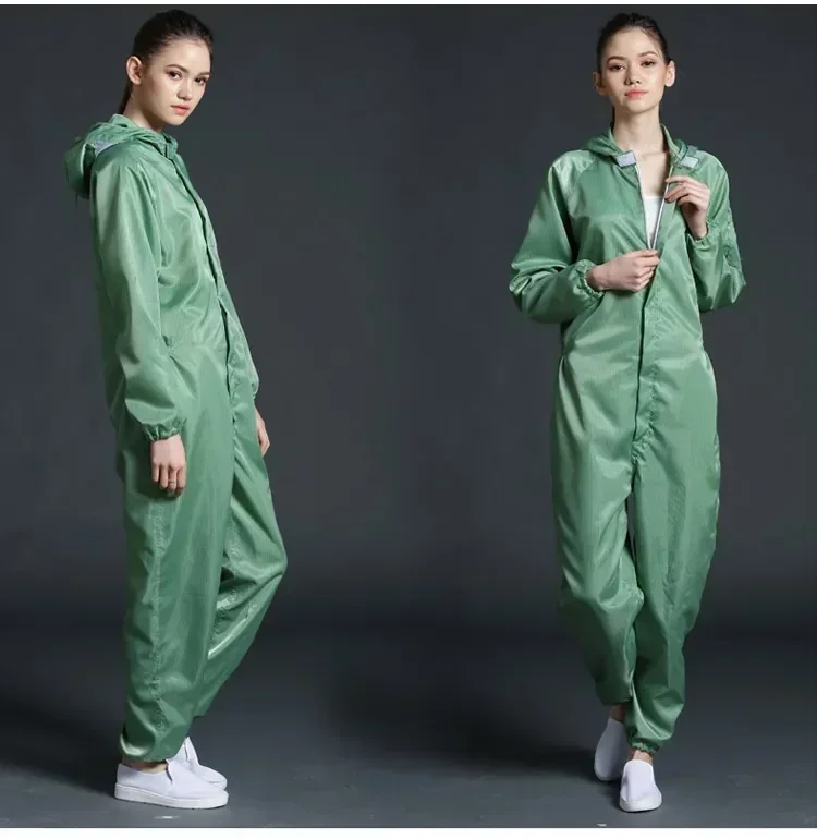 Paint Room Clean Food Overalls Coveralls Unisex Work Protective Clothing Hood Anti-static Clothes Garments Dust-proof