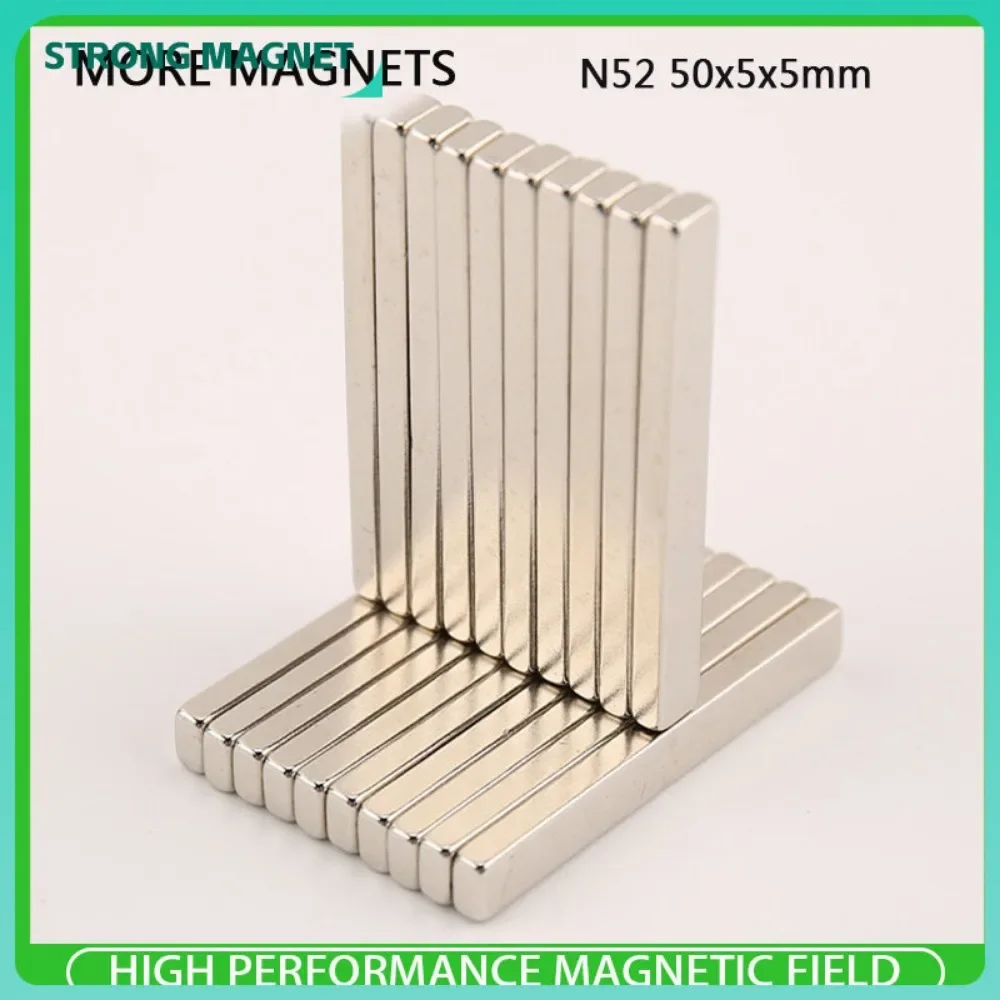 2/5/10/20/50/100Pcs N52 50x5x5mm Neodymium Magnet NdFeB Block Super Powerful Strong Permanent Magnetic Imanes