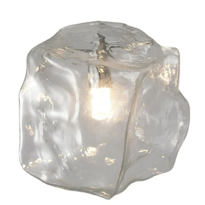 

ice cube chandelier, modern minimalist corridor aisle, creative personality of the entrance, home decoration atmosphere