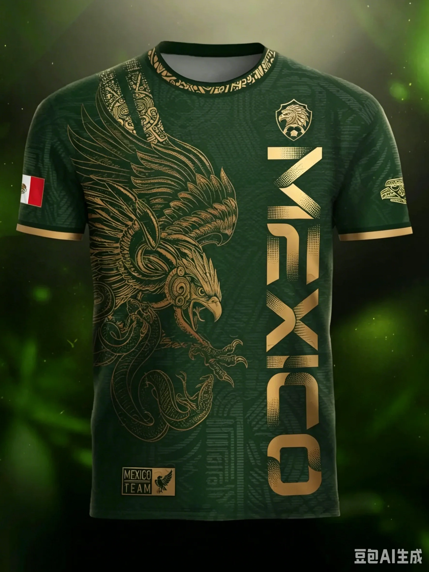 Mexican Soccer Jersey ,Mexico Aztec Calendar Style Jerseys, Soccer Lover Gift, 2026 O-Neck Football Jersey for Fans