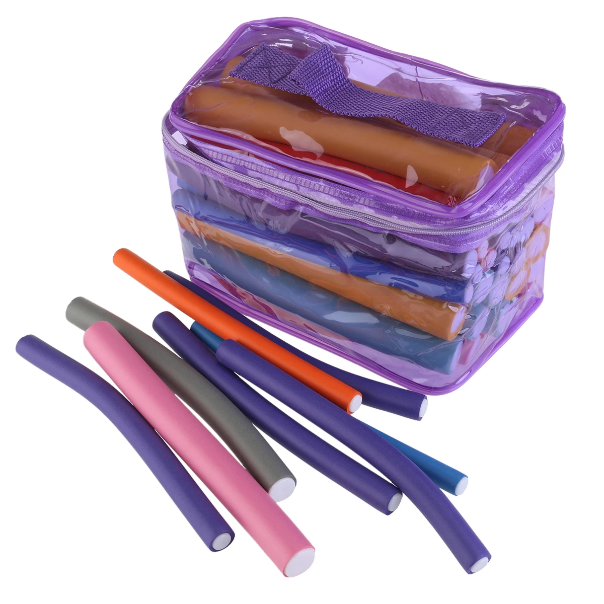 

42 Pcs Spiral Curls Hair Curler Stick Long Pearl Cotton Easy Use Carry Beautiful Hairstyle Temporary Tool DIY Jewel Accessories