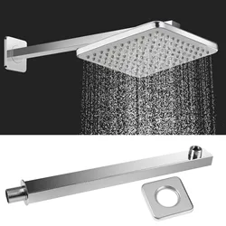 30cm/40cm Sliver/Black Shower Head Extension Arm 304 Stainless Steel Easy Installation Polished Chrome Bathroom Bracket Bar
