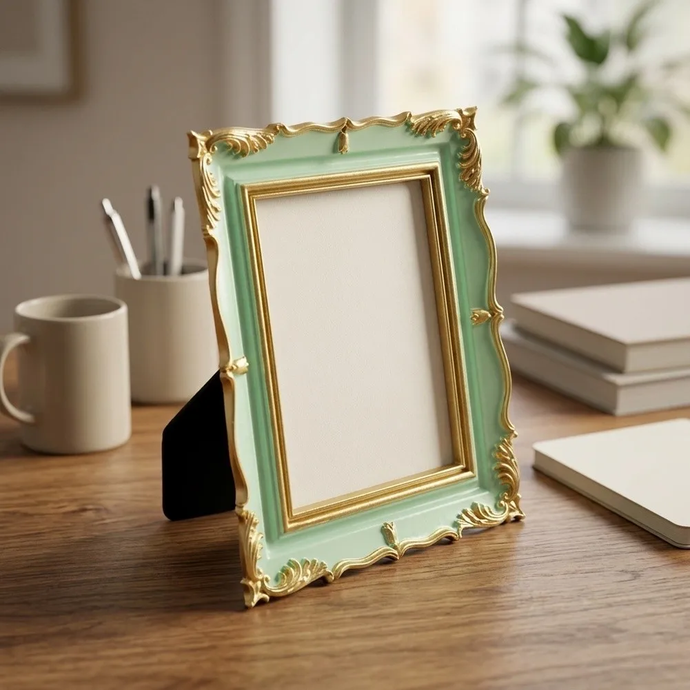 Relief Carving Frame Elegant Resin Frame For Showcasing Memories Commemorative Photo Display Stylish Home Decor