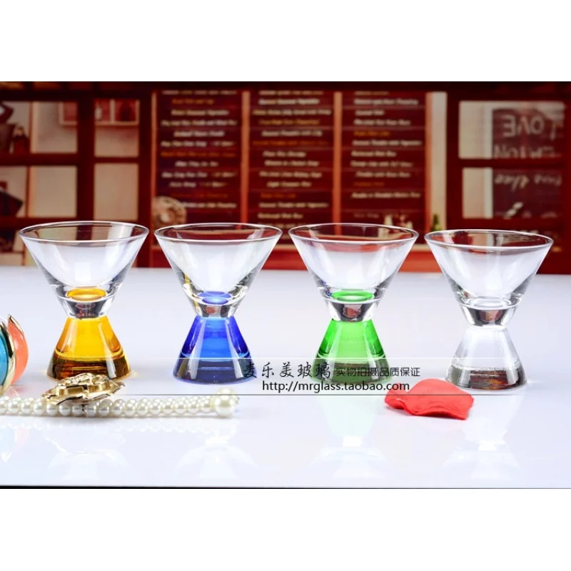 Colorful creative cocktail inverted triangle champagne European Western food KTV glass gift