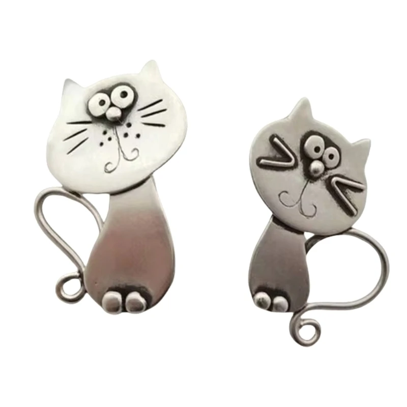 

Vintage Cats Studs Earrings for Women Cats Shaped Ear Studs Alloy Earrings Versatile for Everyday Fashion Pairing