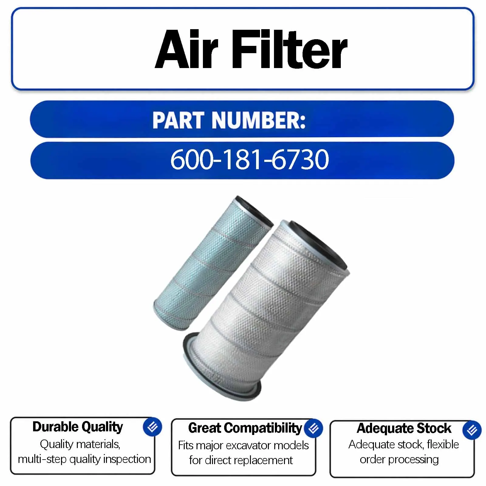 New Air Filter CA-801 For Doosan DH150W-7 Wheel Excavators