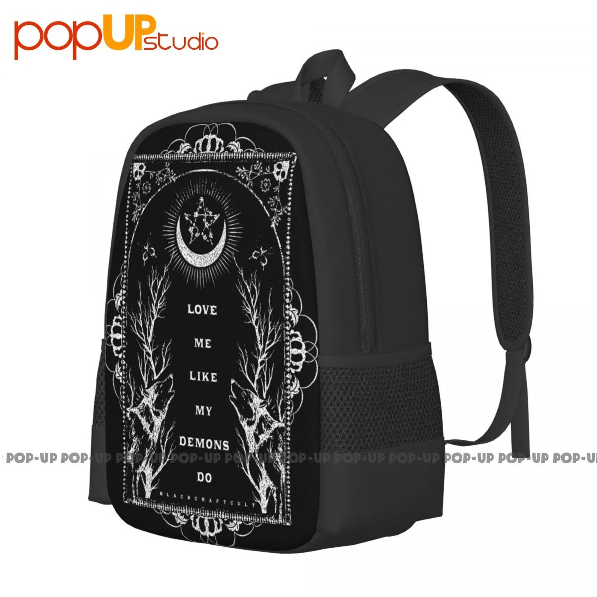 Blackcraft Cult Love Me Like My Demons Do Wolves Gothic Moon Backpack Large Capacity Shoe Bag Large Capacity