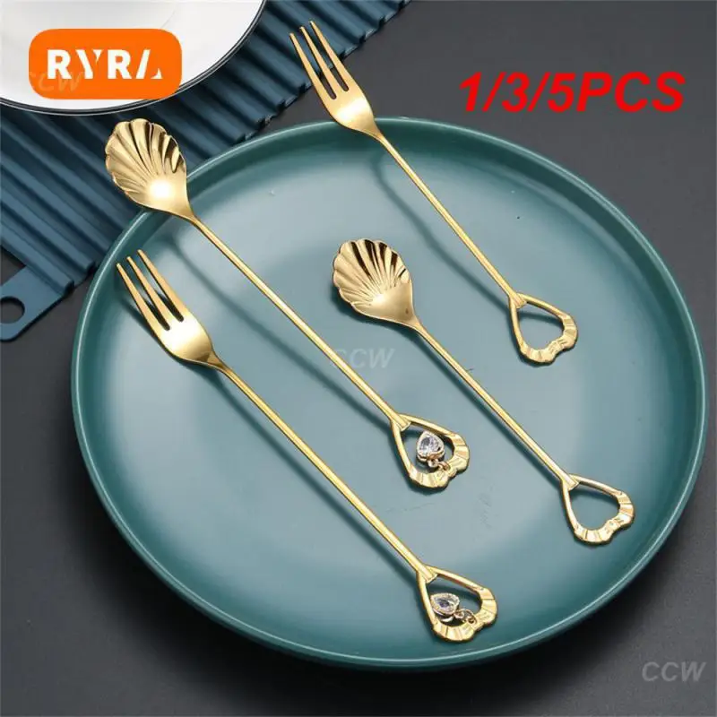 1/3/5PCS Dessert Spoon Creative Stainless Steel Pendant Ins Wind Spoon Mixing Spoon Modern Minimalist With Hand Gift