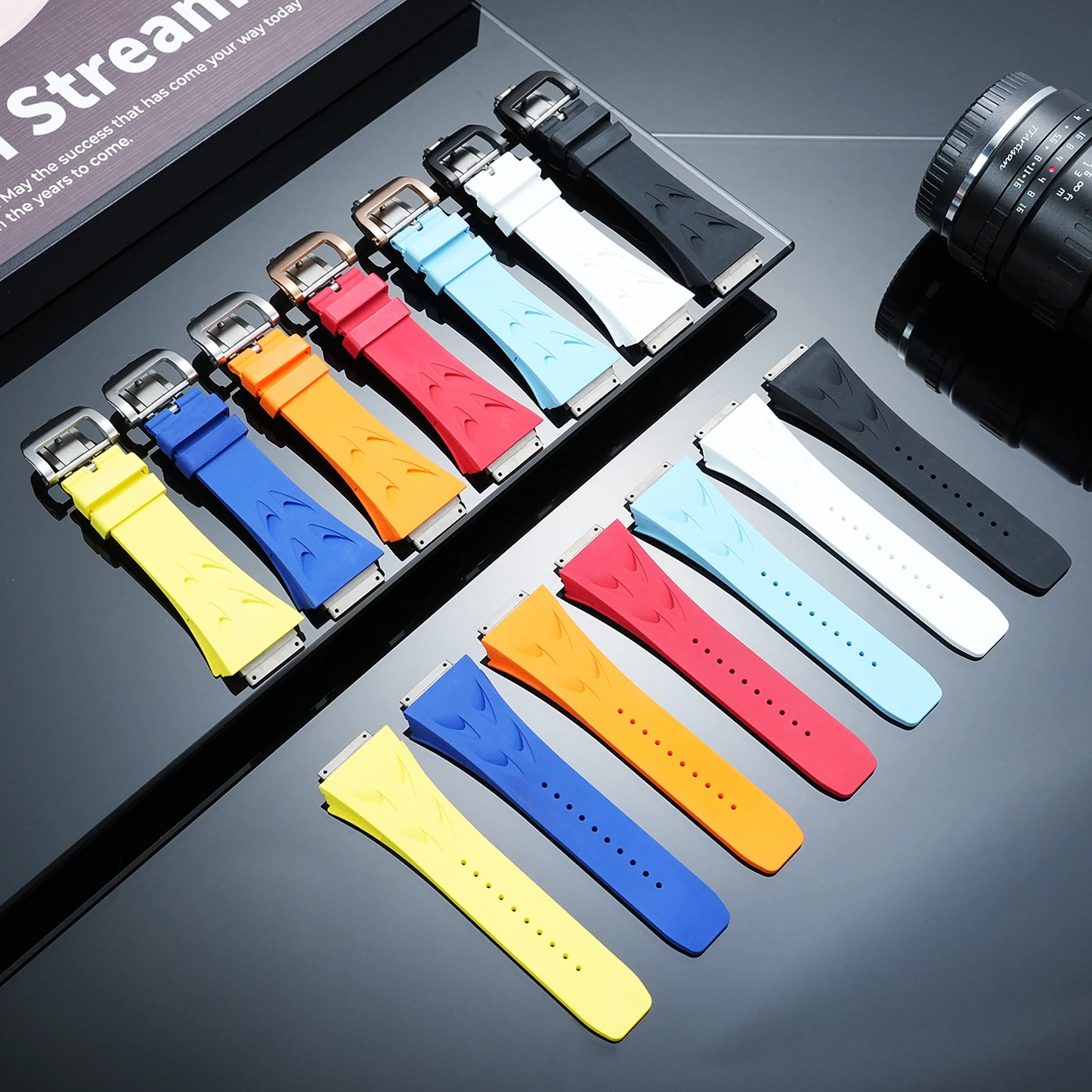 Hollow Waterproof Fluororubber Watch Strap For Richard Mille RM11-03 RM65-02 FMK Replacement Watch Band
