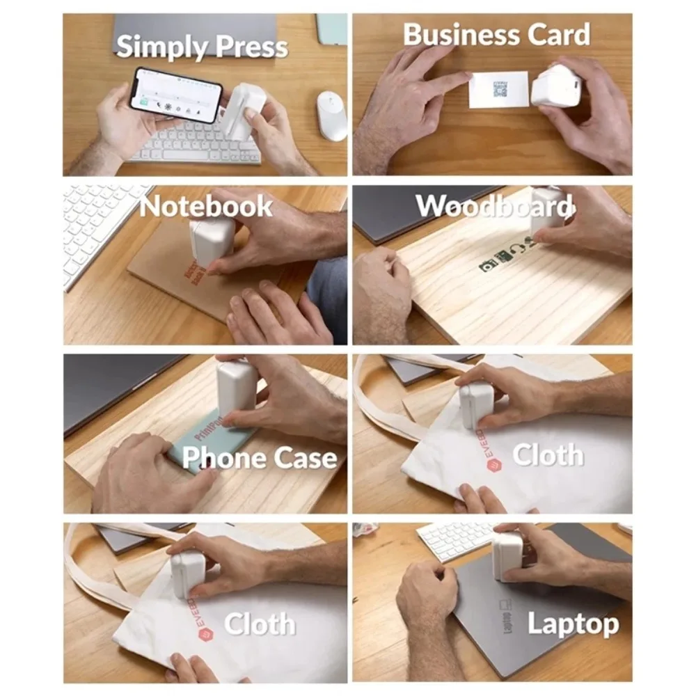Evebot Handheld Portable Printer Tattoo Logo Inkjet Printer Clothes Customization Custom Content Small Color Printer Full Sets