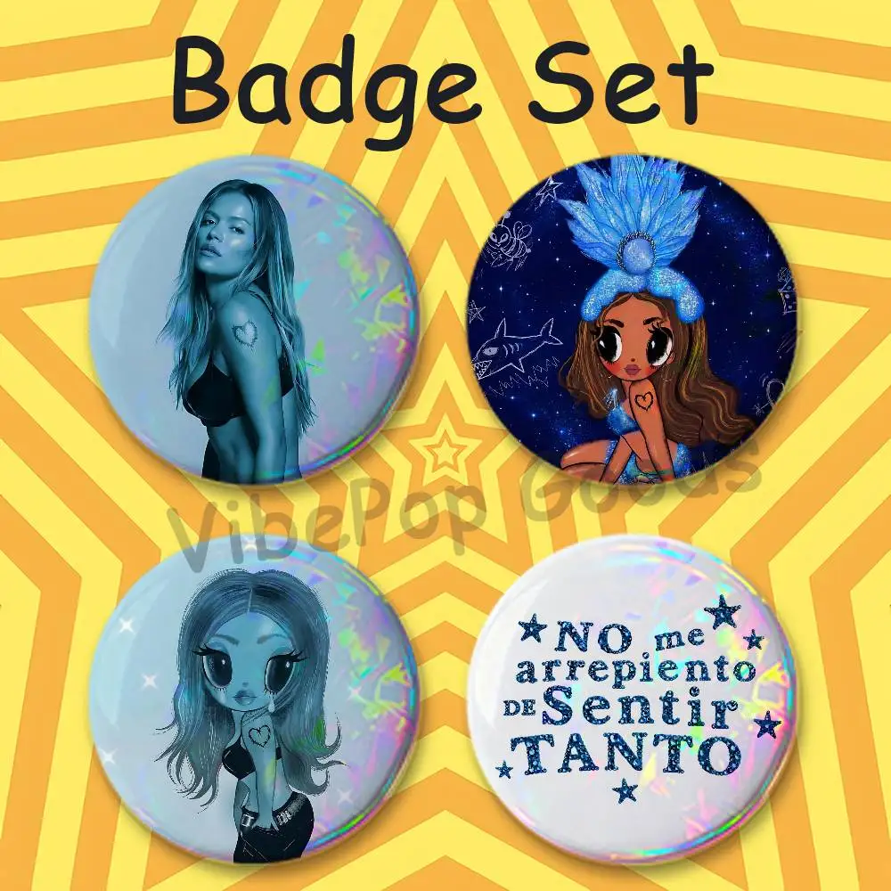 Creative Quirky Mini Pill Badges 25mm Micro Button Pins Fan-made Merch Friends Gift K-Karol G No Me Arrepiento de Sentir Tanto