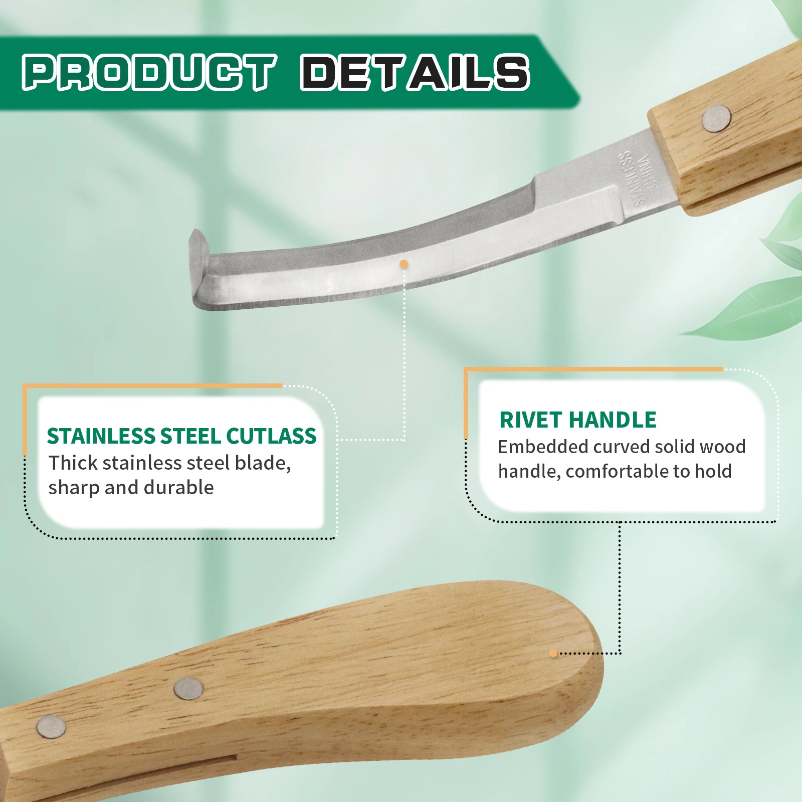 1Pc Pisau Kuku Kuda Sapi Baja Tahan Karat Tipe Pengait Pedikur Domba Dengan Gagang Kayu Alat Pisau Kuku Perlengkapan Peternakan Ternak