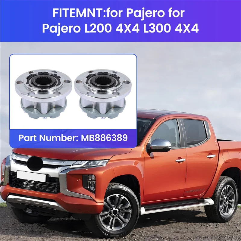 A64P-2Pcs 28 Teeth Car Front Wheel Clutch Locking Hub 4WD System Actuator For Mitsubishi For Pajero L200 4X4 L300 4X4 MB886389