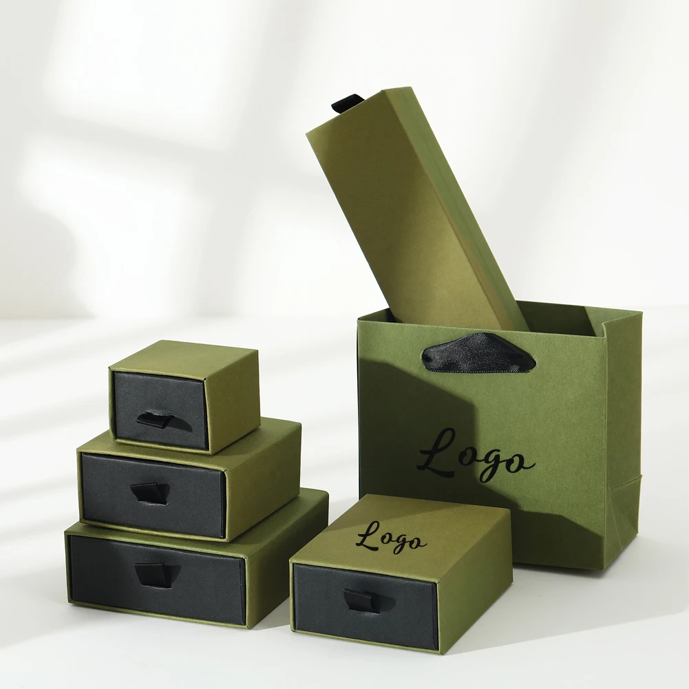 

Пользовательский логотип, кольцо, серьги, ожерелье, браслет, органайзер, коробки, персонализированная упаковка для ювелирных изделий, выдвижной ящик, коробка, свадебный подарок