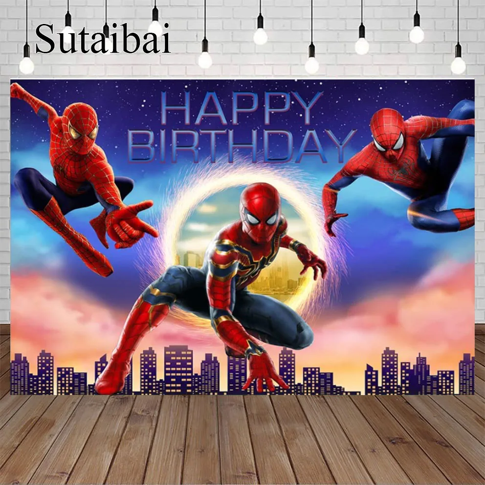 

Superhero Birthday Backdrop Spiderman Superhero Backdrop Boy Girl Birthday Party Photography Backdrop Baby Shower Decoration