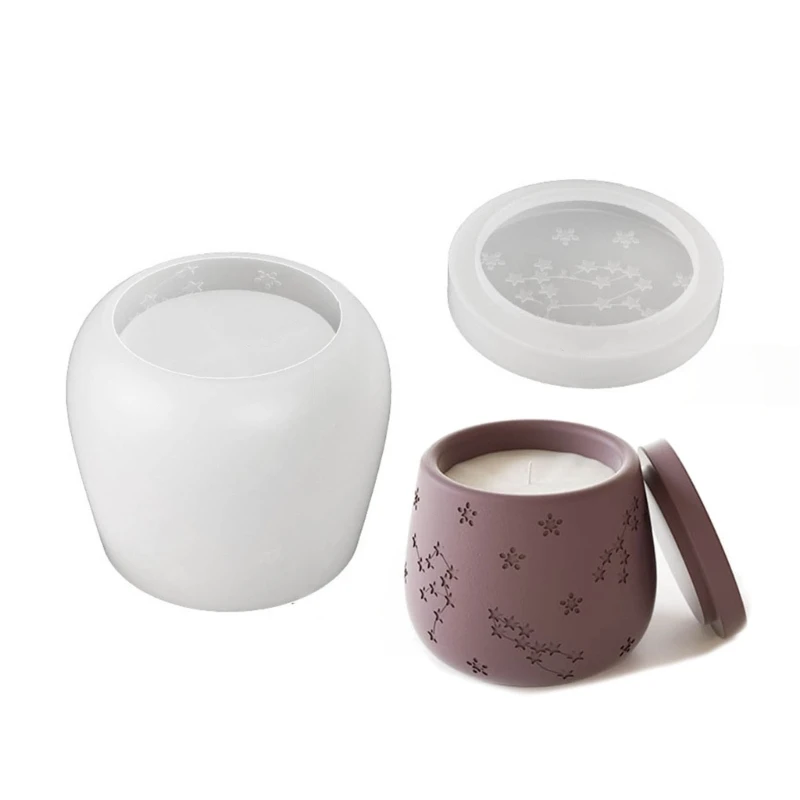

Elegant Storage Box Mold Resin Jar Molds with Lid Jewelry Container Epoxy Mould 3XUA