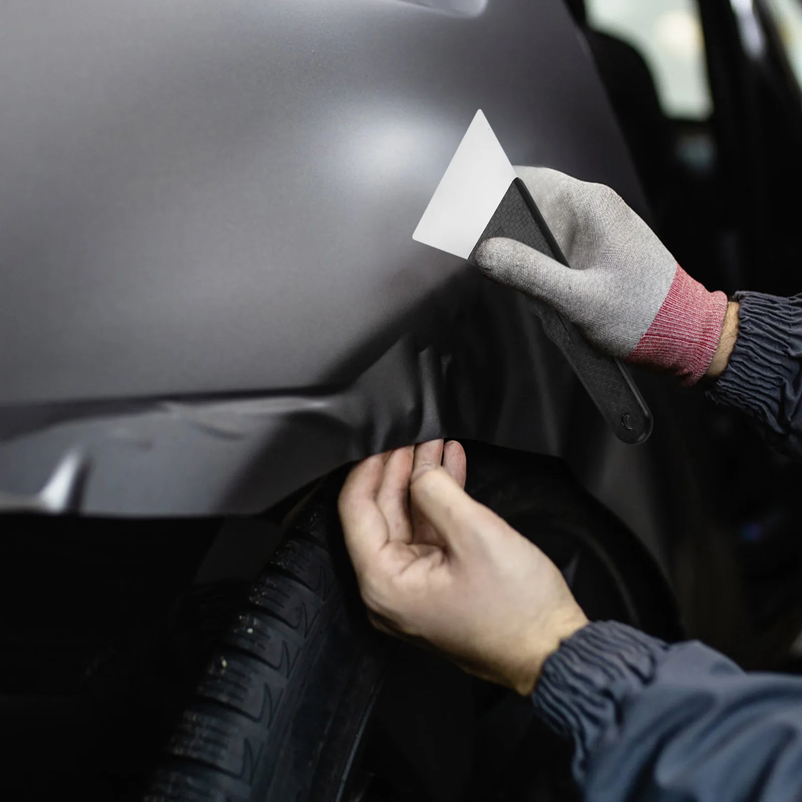 Обрезка автомобильной пленки, длинная ручка, металлический скребок, уплотнительный инструмент для удаления пузырьков, инструмент для установки автомобильной пленки, скребок, инструмент