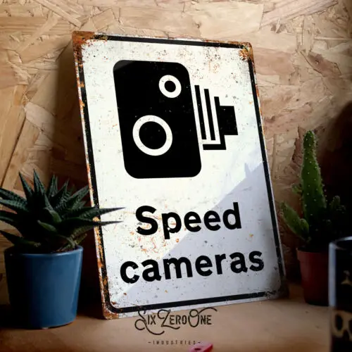 Speed Cameras Metal Sign Vintage worn rusty / Clean look decorative not official-Aluminum